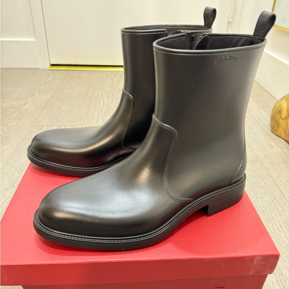 Ferragamo leather boots for men